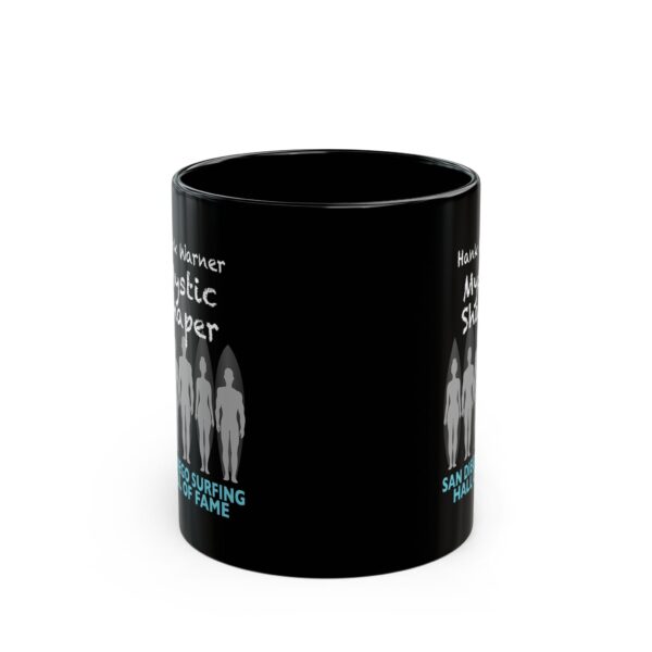 Black Mug Hank Warner San Diego Surfing Hall of Fame - Shaper Mystic Design - Image 2