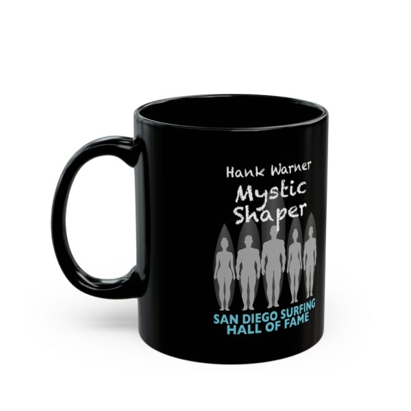 Black Mug Hank Warner San Diego Surfing Hall of Fame - Shaper Mystic Design - Image 3