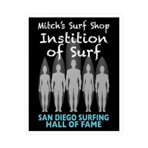 Decal Mitch's Surf Shop San Diego Surfing Hall of Fame - Surfing Institution Design