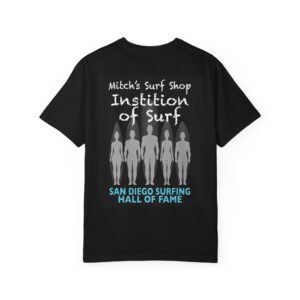 Unisex T-Shirt- Mitch's Surf Shop San Diego Surfing Hall of Fame - Surfing Institution Design