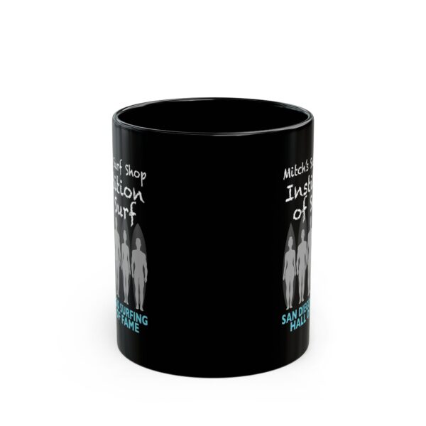Black Mug Mitch's Surf Shop San Diego Surfing Hall of Fame - Surfing Institution Design - Image 2