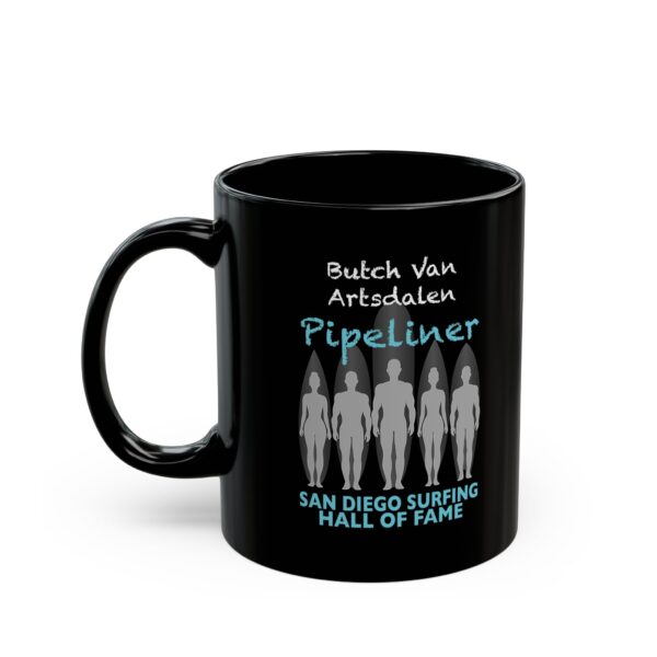 Black Mug Butch Van Artsdalen Surfing Hall of Fame - Pipeliner Design - Image 3