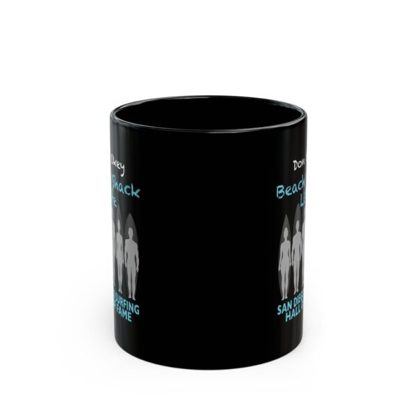 Black Mug Don Okey San Diego Surfing Hall of Fame - Beach Shack Life Design - Image 2